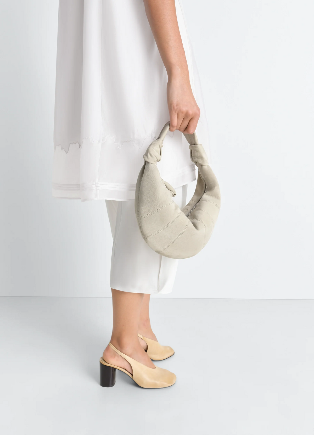 MINI FORTUNE CROISSANT BAG IN ALPACA NUBUCK