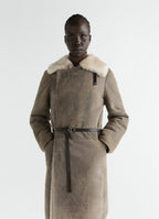 SHEARLING COAT IN NATURAL LAMB SHEARLING