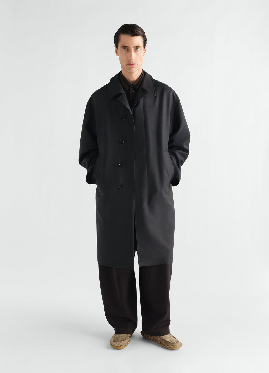 CAR COAT IN DOUBLE FACE WOOL VISCOSE
