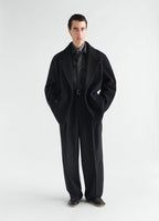 SHORT DOUBLE-BREASTED COAT IN FELTED WOOL ALPACA