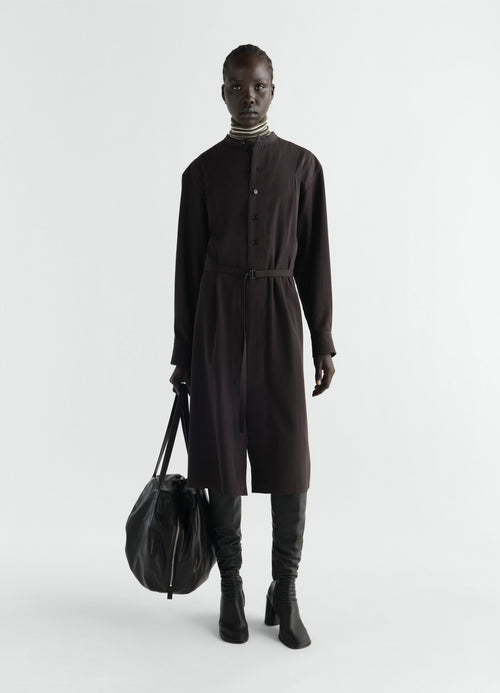 BELTED DRESS IN WOOL GABARDINE