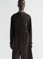 BELTED DRESS IN WOOL GABARDINE