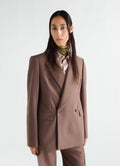 DOUBLE-BREASTED TAILORED JACKET IN TROPICAL WOOL BLEND