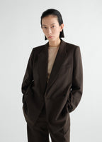 DOUBLE-BREASTED TAILORED JACKET IN TROPICAL WOOL BLEND