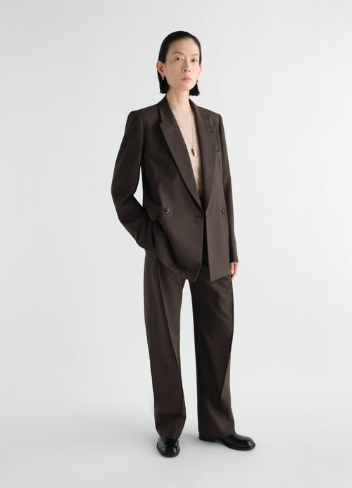DOUBLE-BREASTED TAILORED JACKET IN TROPICAL WOOL BLEND