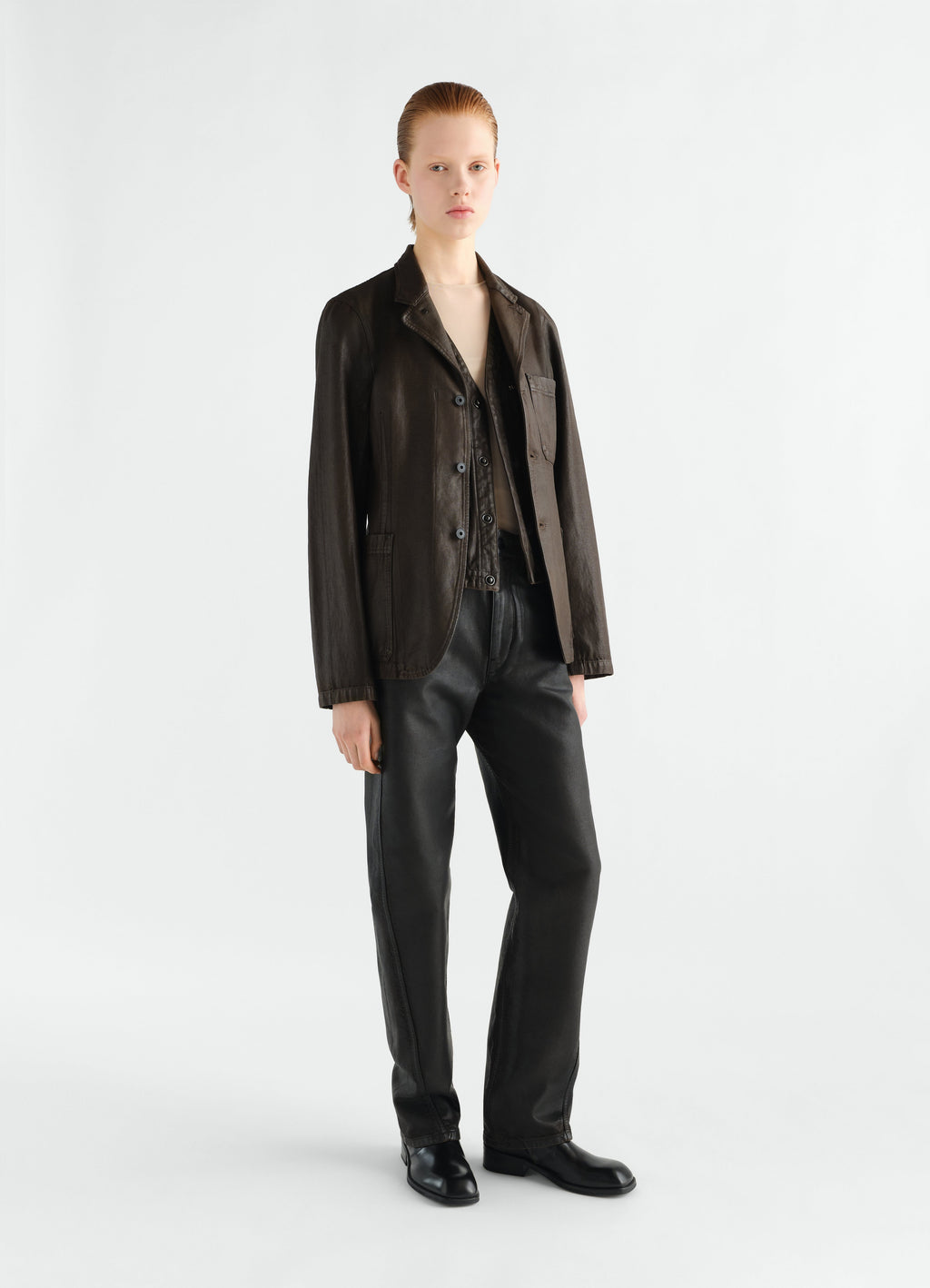 WORKWEAR TAILORED JACKET IN COATED BROKEN TWILL
