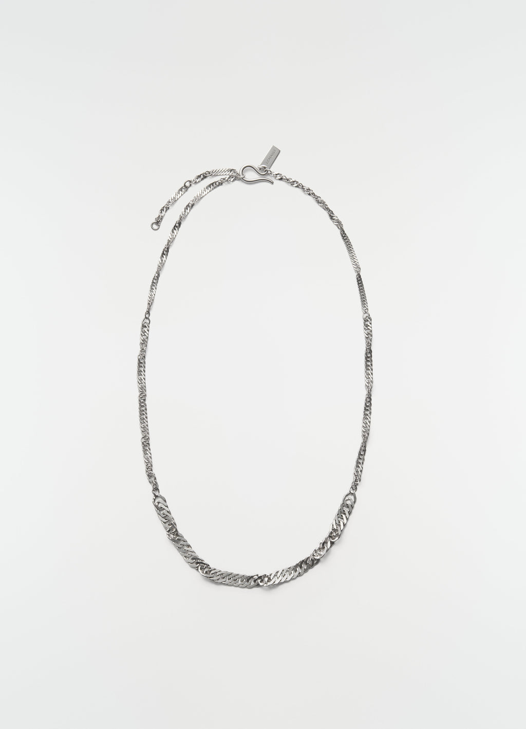 TWISTED CHAIN NECKLACE IN RHODIUM SILVER