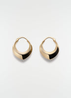 DROP EDGE HOOPS IN GOLD-PLATED STERLING SILVER