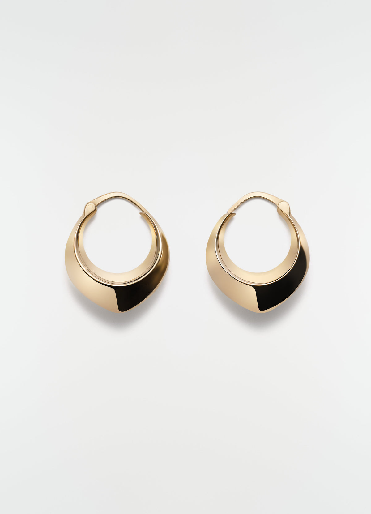 DROP EDGE HOOPS IN GOLD-PLATED STERLING SILVER