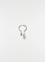 GLASS BLOWN SINGLE HOOP IN RHODIUM SILVER