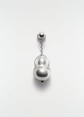 GLASS BLOWN SINGLE PENDANT EARRING IN RHODIUM SILVER