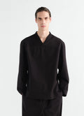 V-NECK TOP IN LIGHT COTTON TWILL
