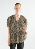 FRINGED TOP IN FLASHBACK DRY SILK