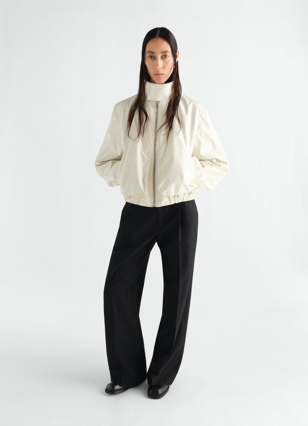 ZIPPED BLOUSON IN WATERPROOF COTTON