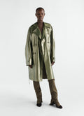 TRENCH COAT IN WATER-REPELLENT SHINY COATED LINEN