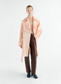 TRENCH COAT IN WATER REPELLENT SHINY COATED LINEN