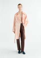 TRENCH COAT IN WATER REPELLENT SHINY COATED LINEN