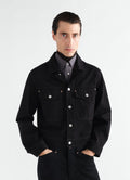 TRUCKER JACKET IN HEAVY BLACK DENIM