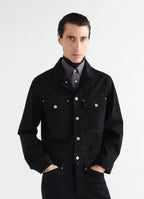 TRUCKER JACKET IN HEAVY BLACK DENIM