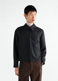 ZIPPED BLOUSON IN DOUBLE FACE WOOL VISCOSE