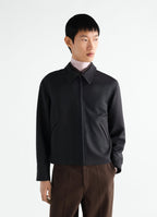 ZIPPED BLOUSON IN DOUBLE FACE WOOL VISCOSE