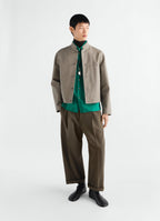 STAND COLLAR JACKET IN HEAVY COTTON TWILL