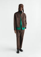 STAND COLLAR JACKET IN HEAVY COTTON TWILL