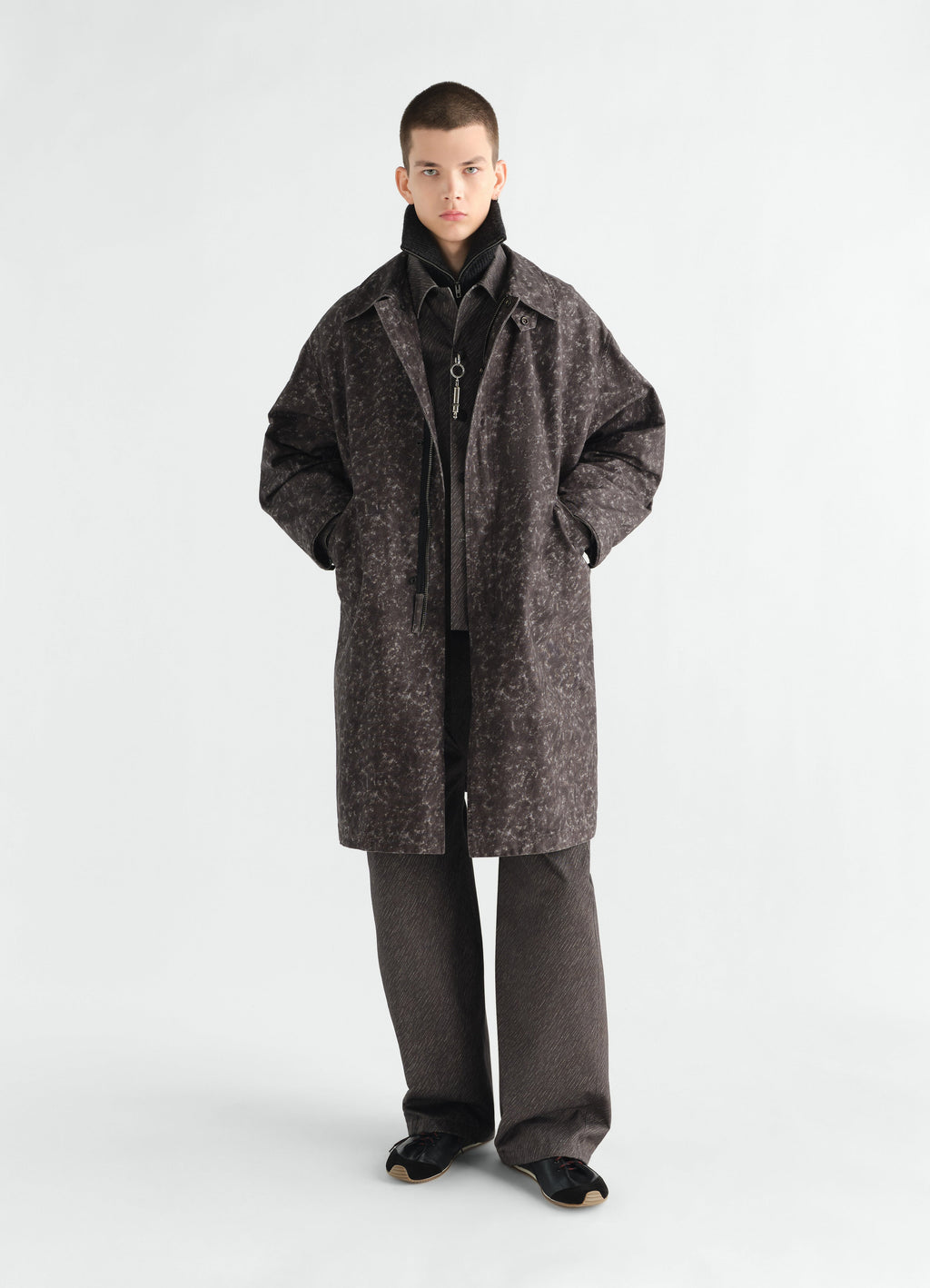 PRINTED MILITARY PARKA IN STORM PRINTED COTTON