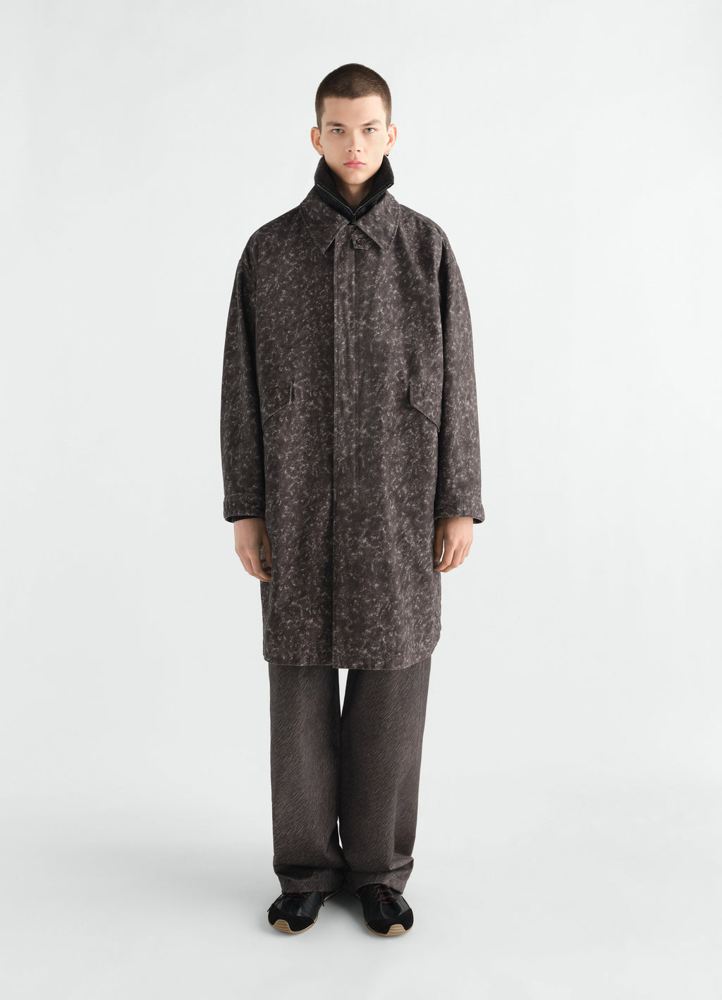 PRINTED MILITARY PARKA IN STORM PRINTED COTTON