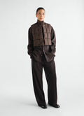 LARGE PLEATED PANTS IN WOOL GABARDINE