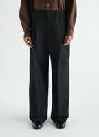 LARGE PLEATED PANTS IN WOOL MOHAIR TOILE