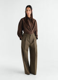 LARGE PLEATED PANTS IN WOOL MOHAIR TOILE
