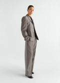 LARGE PLEATED PANTS IN WOOL MOHAIR TOILE