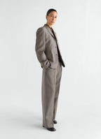 LARGE PLEATED PANTS IN WOOL MOHAIR TOILE