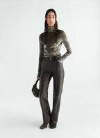 STRAIGHT LEATHER PANTS IN GLOSSY COW LEATHER