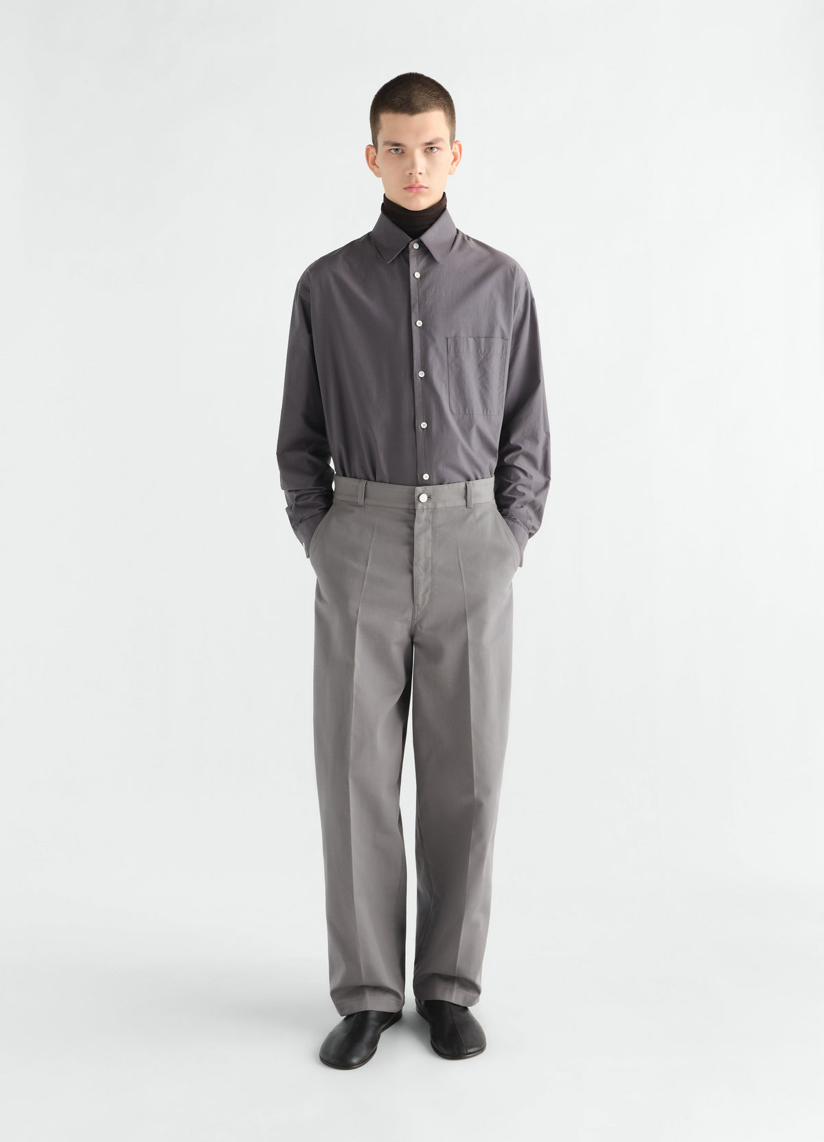 BARREL PANTS IN COTTON TWILL BLEND
