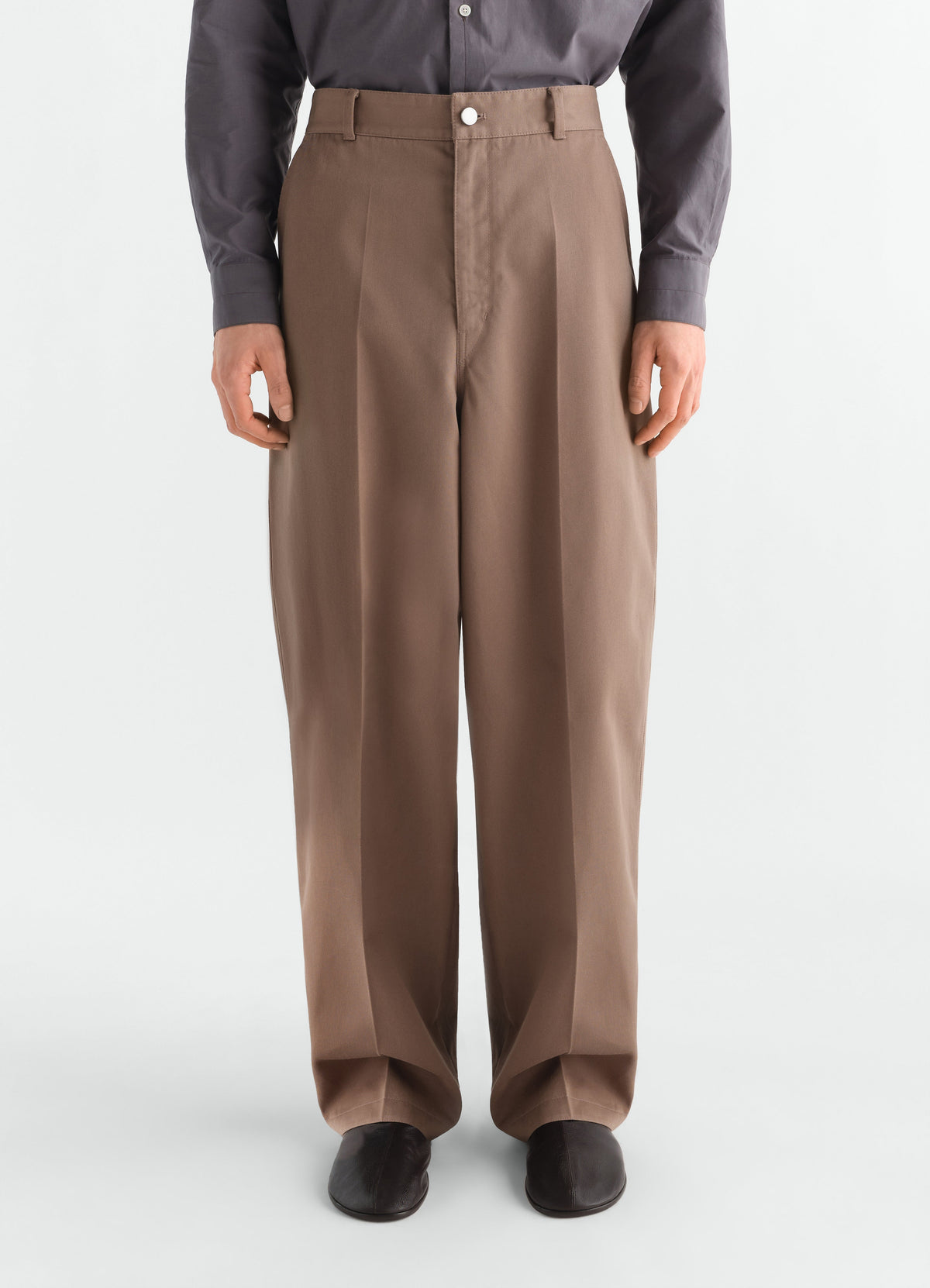 BARREL PANTS IN COTTON TWILL BLEND