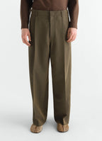 SINGLE PLEAT TAILORED PANTS IN WOOL MOHAIR TOILE