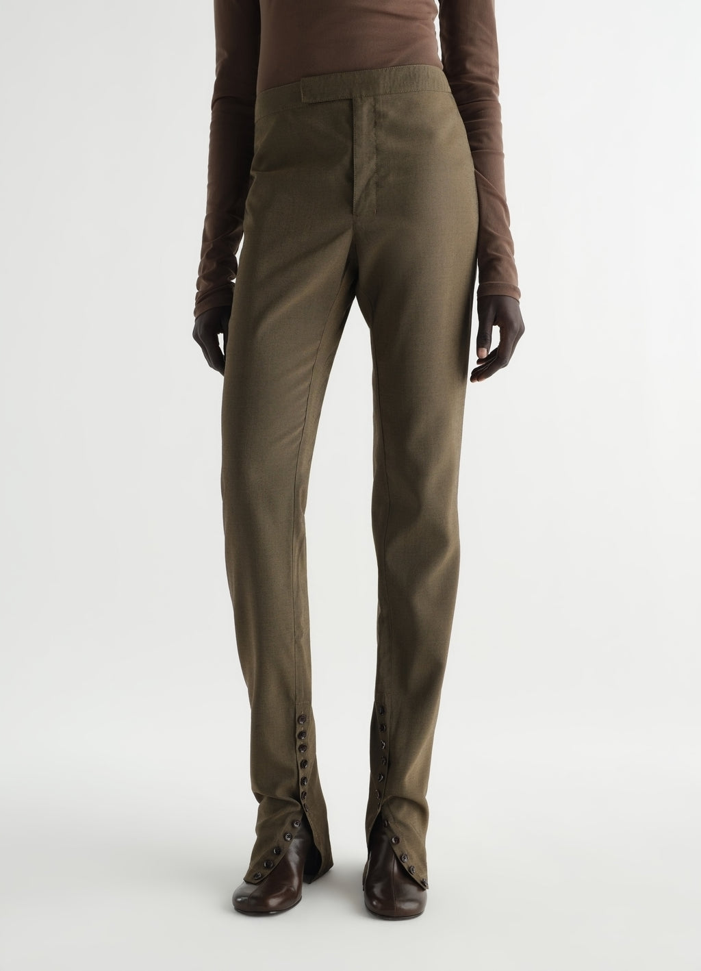 TAILORED GAITER PANTS IN WOOL MOHAIR TOILE