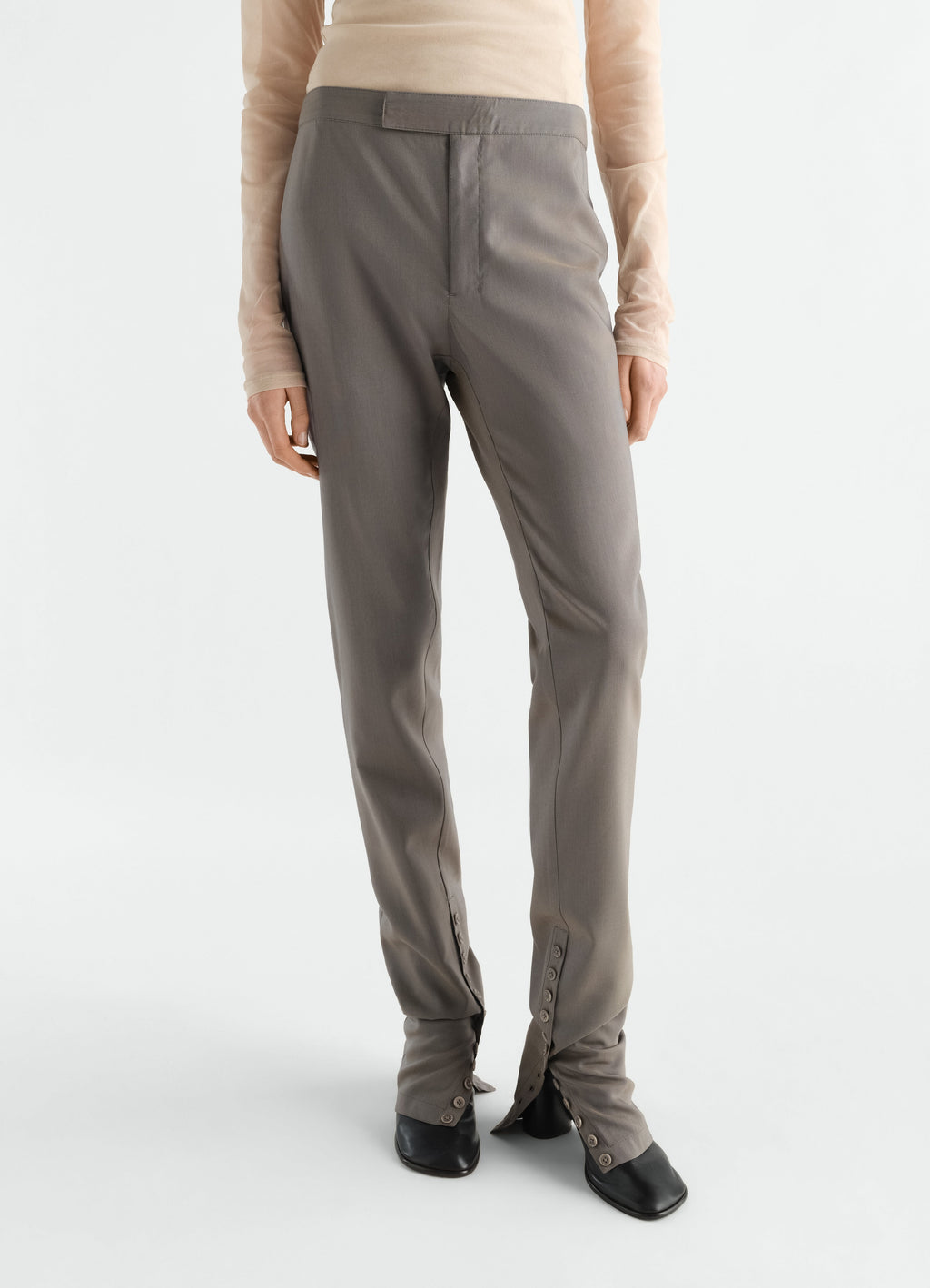 TAILORED GAITER PANTS IN WOOL MOHAIR TOILE