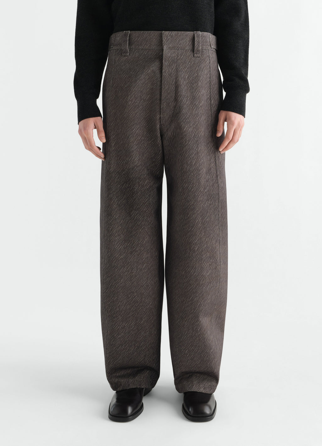 PRINTED MAXI PANTS IN DIAGONAL PRINTED COTTON