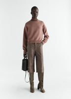 SHORT SWEATSHIRT IN FELTED MERINO WOOL