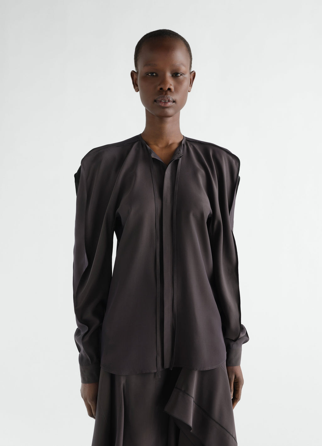 TWO LAYERS BLOUSE IN SILK VISCOSE TOILE