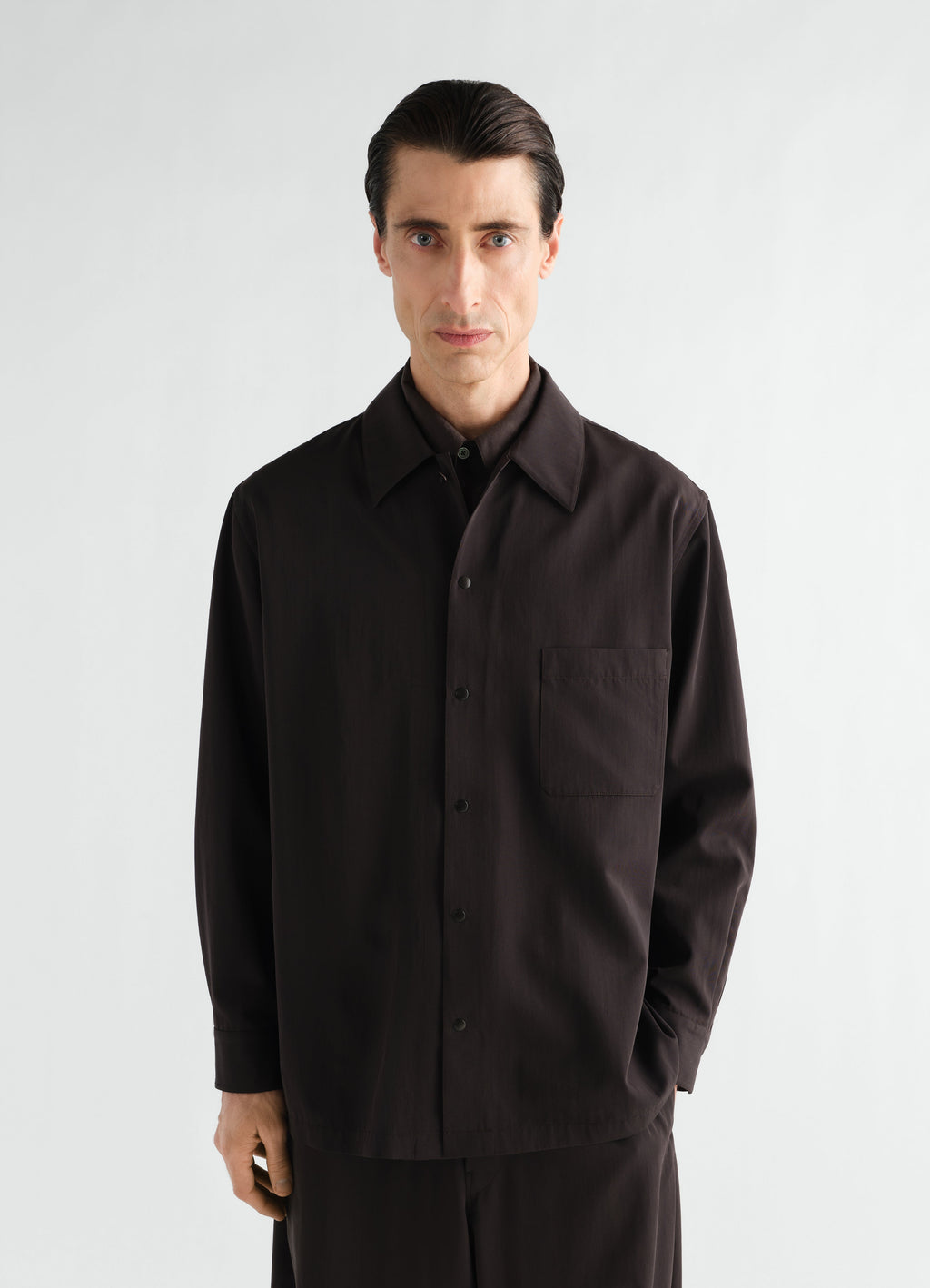 LIGHT OVERSHIRT IN WOOL GABARDINE