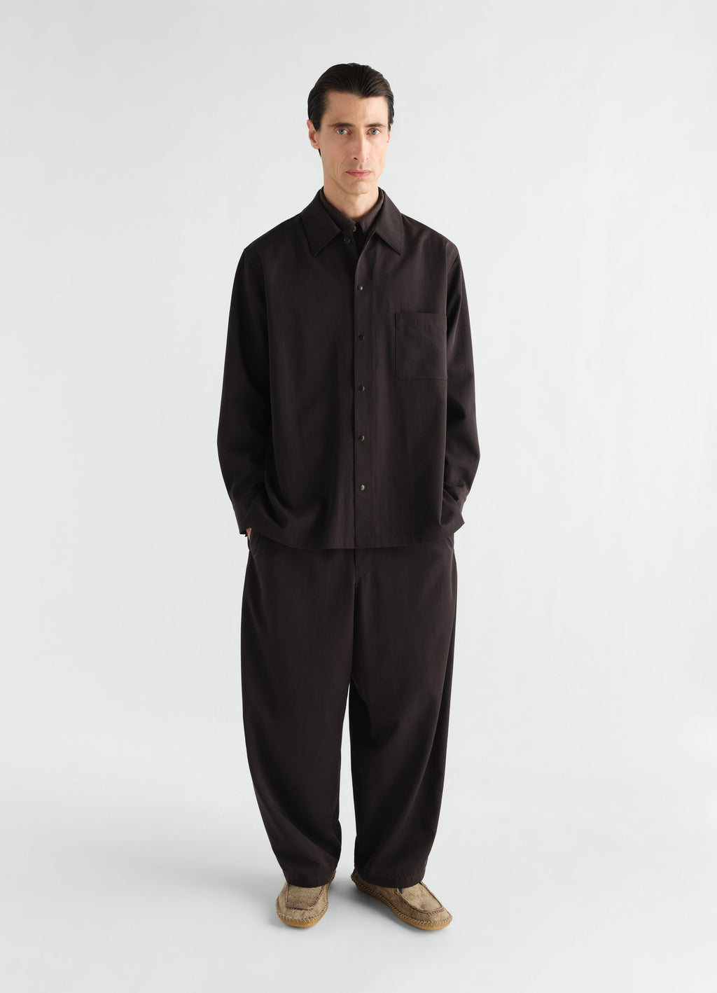 LIGHT OVERSHIRT IN WOOL GABARDINE