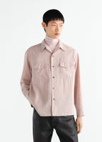 CONVERTIBLE COLLAR SHIRT IN DRY SILK