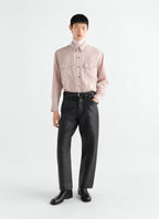 CONVERTIBLE COLLAR SHIRT IN DRY SILK