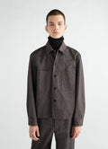 PRINTED WORKWEAR OVERSHIRT IN DIAGONAL PRINTED COTTON