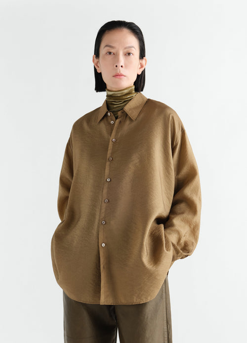 DRAPE SHIRT IN SHINY CUPRO