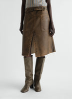WORKWEAR SKIRT IN COATED DENIM